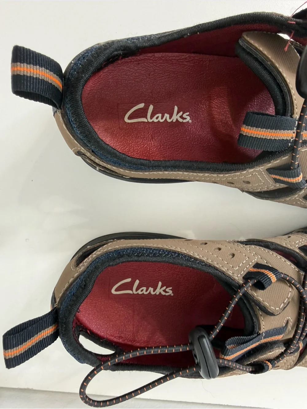 Clarks Flintstone Closed Toe Leather Adjustable Bungee Sandal Men's Size 11 NEW